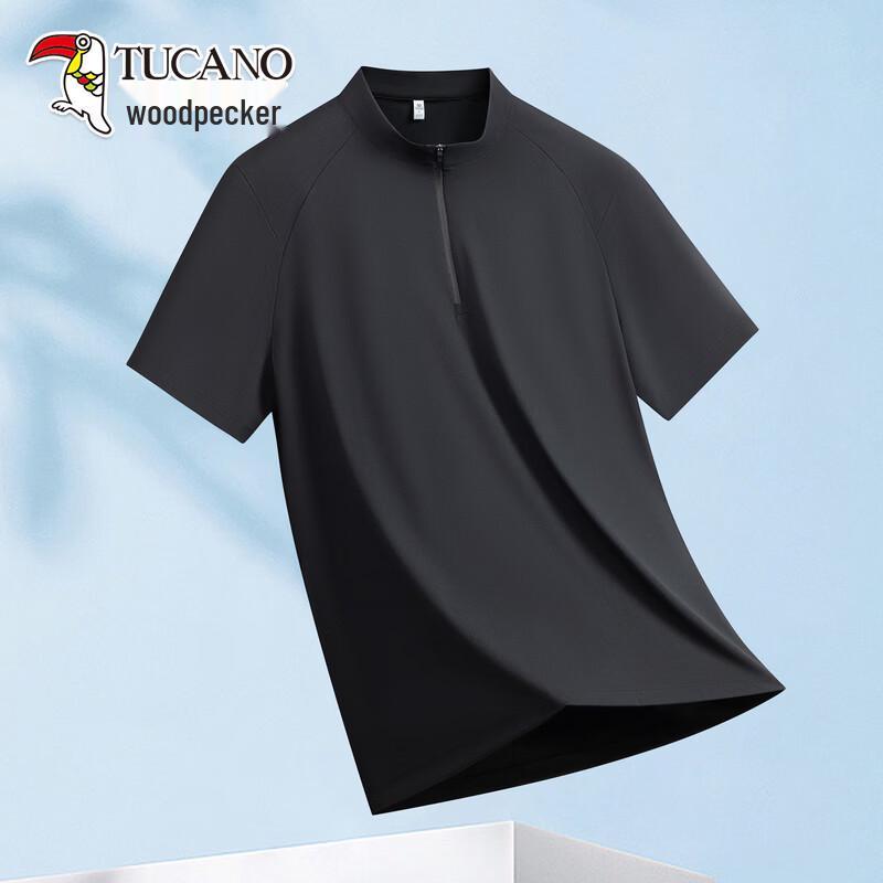 TUCANO Men s Ice Silk Half-Zip Polo T-Shirt L