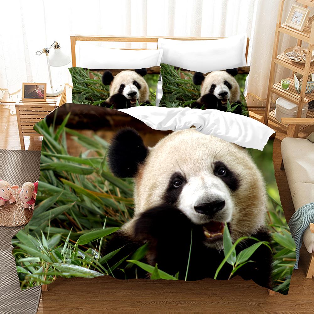 3D Panda Bedding Set Lovely China Black White Animal Duvet Cover King Queen Bamboo Comforter Cover 2/3Pcs Quilt Cover