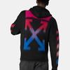 Men's Off-White Nylon Hooded Zipper Knit Black OMHA073E19B020241088