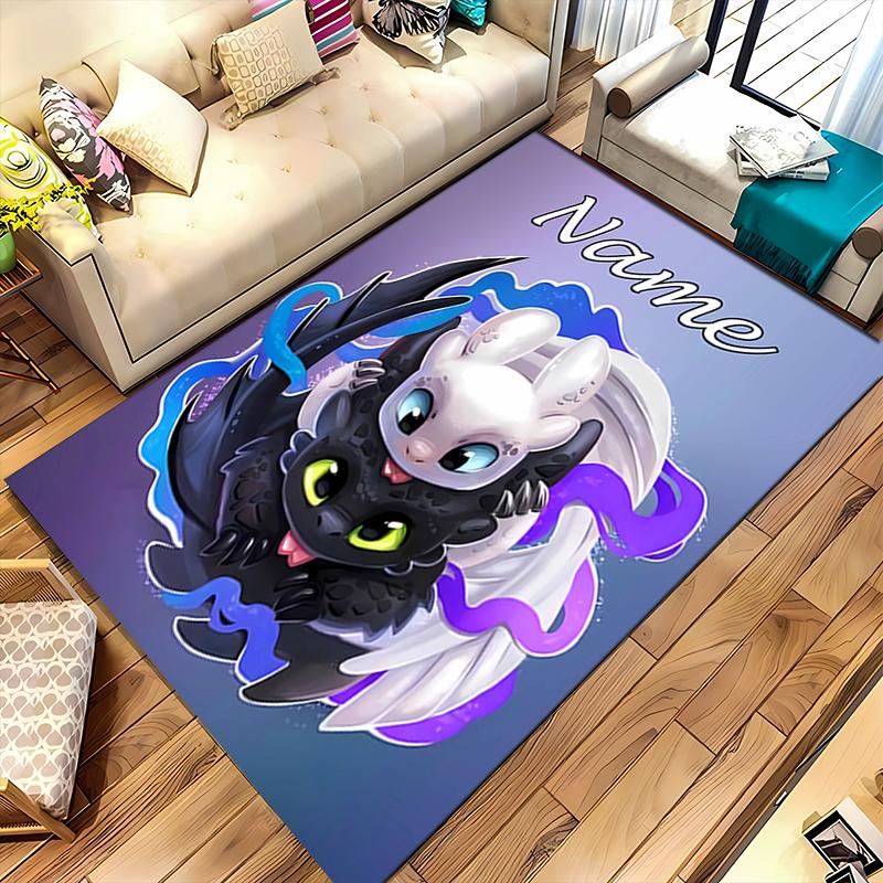 Custom Personalization How To Train Your Dragon Toothless Area Rug - Perfect For Kitchen, Bathroom,Laundry Room Decor Large Size Available,Gift All Se