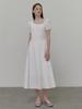 Etmont Texture Shirring Dress, White