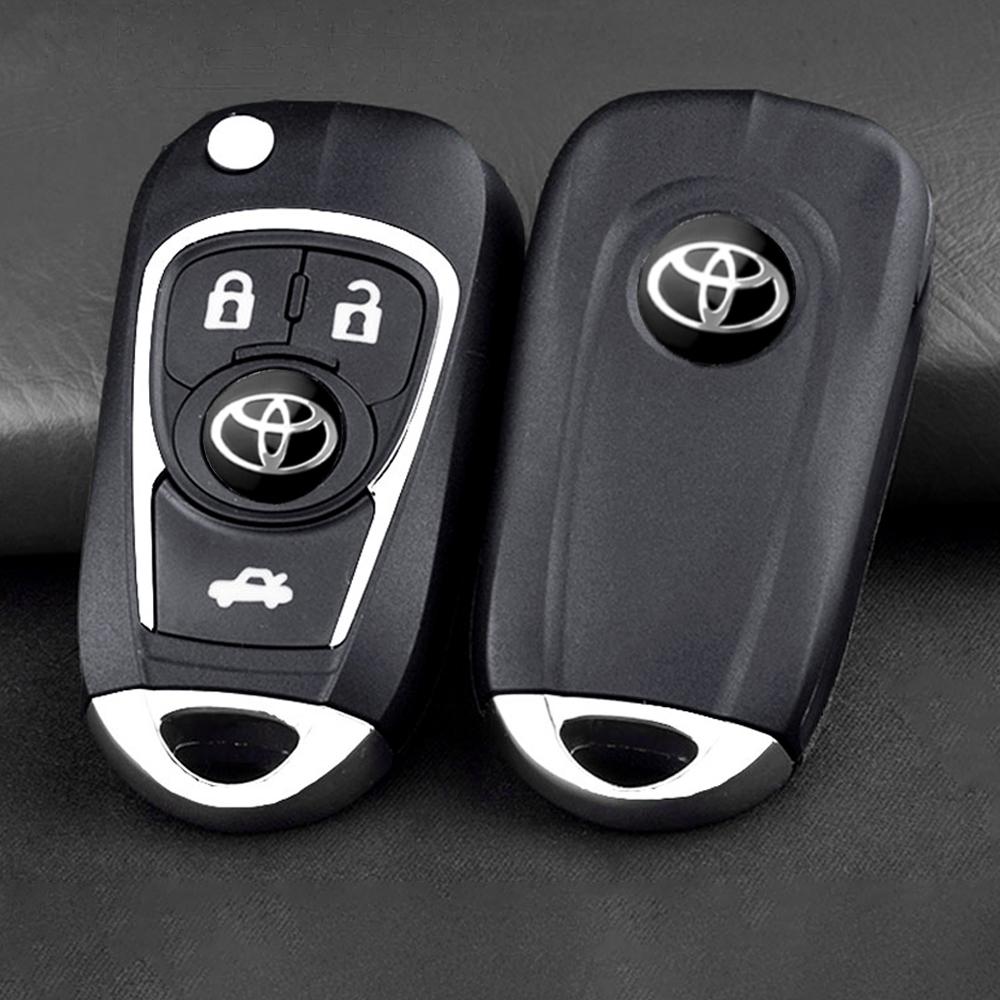 2026 New For Toyota 10/20PCS 14MM Auto Key Remote Fob 3D Aluminum Decals For Toyota GR Sport Gazoo Racing Yaris 86 Corolla Hilux