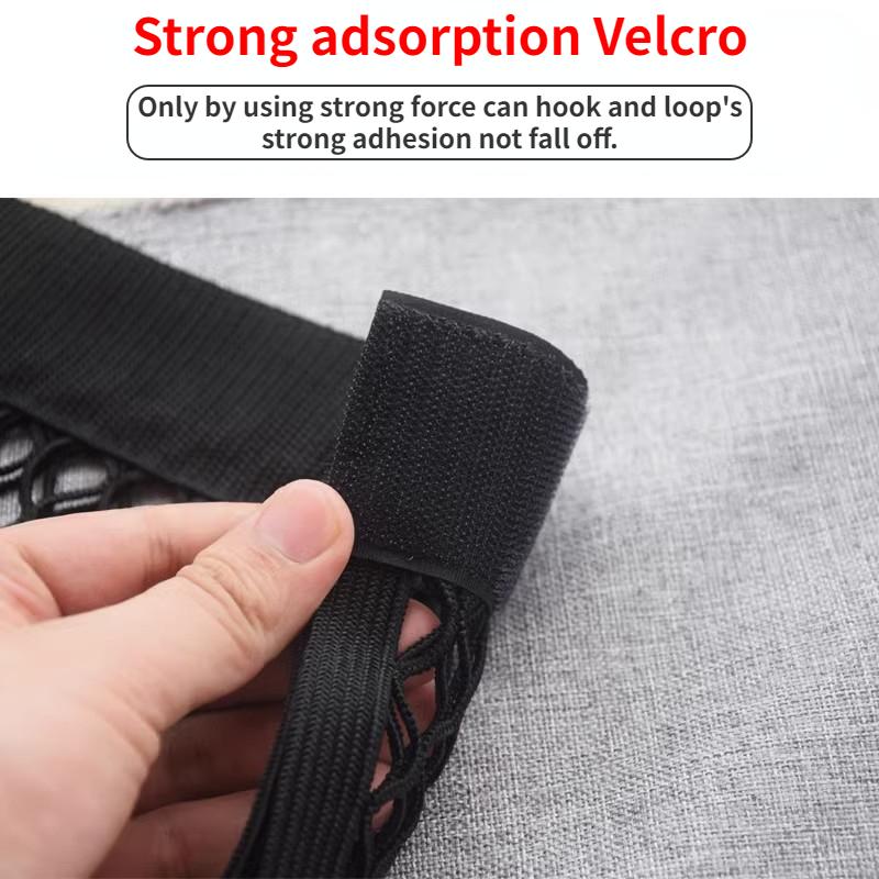 Car Seat Back Organizer Trunk Net Mesh Pocket Elastic String Net Magic Sticker Universal Portable Storage Bag Car Accessories