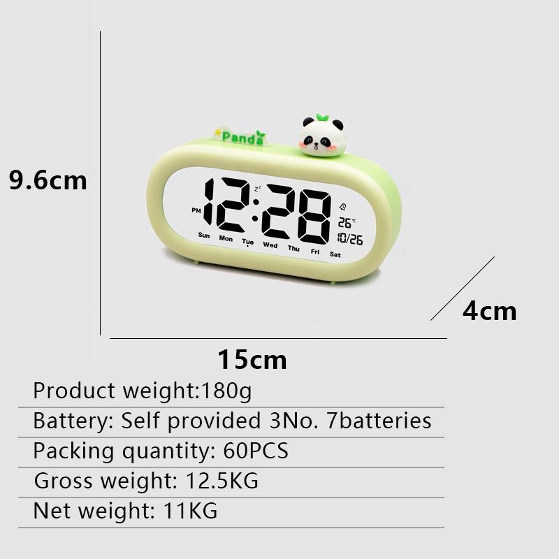 Children's Cartoon LCD Desktop Alarm Clock - Mute, Electronic for Bedroom or Study