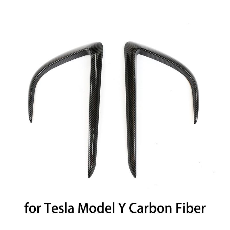 Nebelscheinwerferverkleidung für Tesla Modell Y/3, Stoßstangenabdeckung, Windmesser, Carbonfaser-Optik, Klingenverkleidung, Licht, Augenbrauen, Spoiler, Dekoration