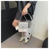 Retro Style Faux Leather Bucket Bag for Women Minimalist Square Shoulder Purse Trendy Casual Crossbody Handbag CLE
