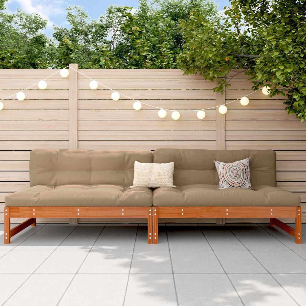 Garden Center Sofa Solid Pine Wood Wax Brown