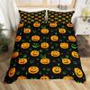 Cute Ghost Duvet Cover Halloween Theme Yellow Bedding Set Pumpkin Lantern Floral Ghosts Comforter Cover Polyester Quilt Cover