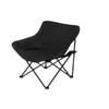 Portable Moon Chair Folding Camping Seat with Backrest Steel Frame Oxford Fabric Padded Wide Seat for Beach Fishing Picnic Outdoor