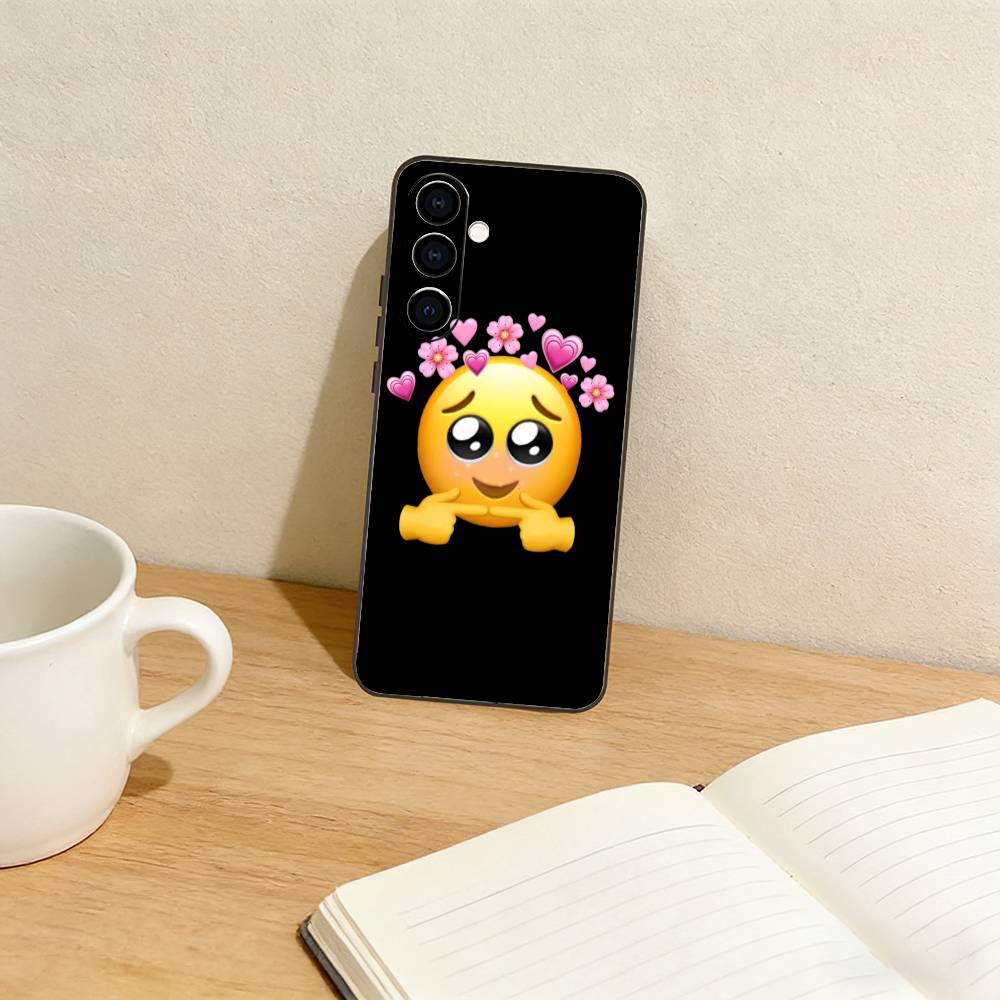 s-spring emojis Phone Case For Samsung Galaxy A73,A72,A71,A70,A53,A52,A51,Others Soft Black Cover Samsung a41