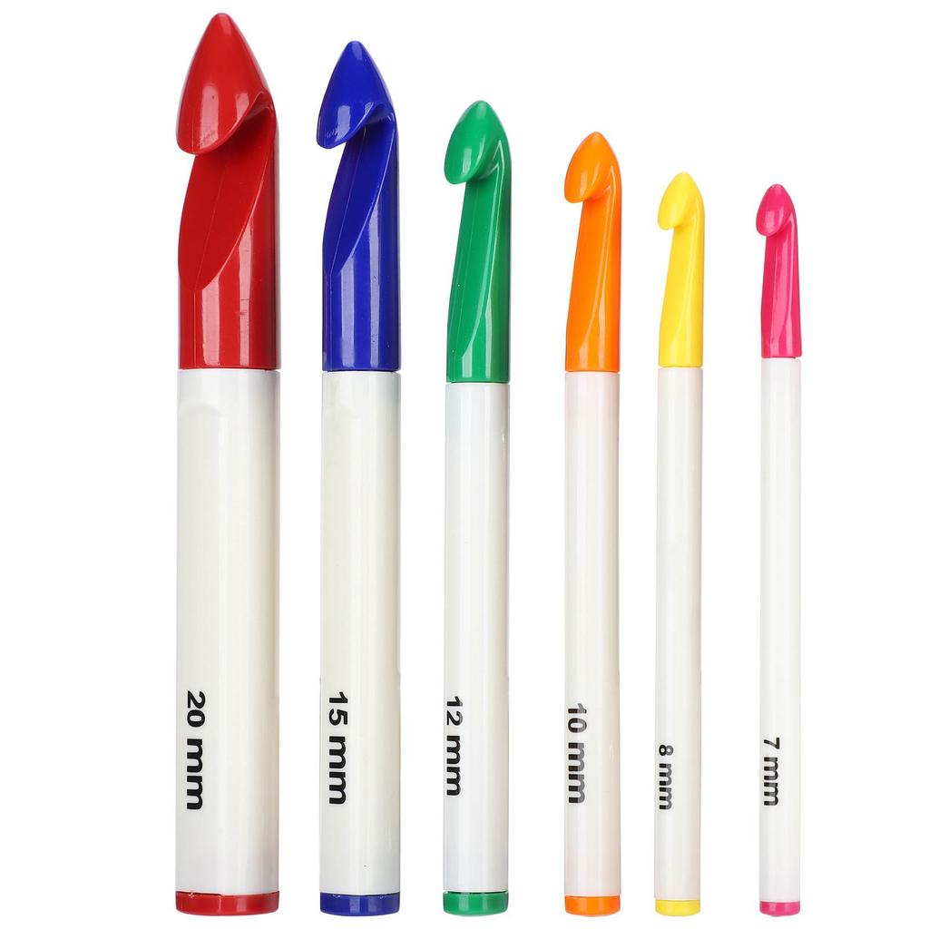 6 szt. Zestaw haczyków do szydełkowania z ergonomicznymi uchwytami Grube igły Akcesoria do rękodzieła DIY dla kobiet