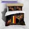 Set Biancheria da Letto Stampata Calcio Belgio 3 Pezzi Copriletto Traspirante Accogliente come Regalo per Inaugurazione Casa o Festa