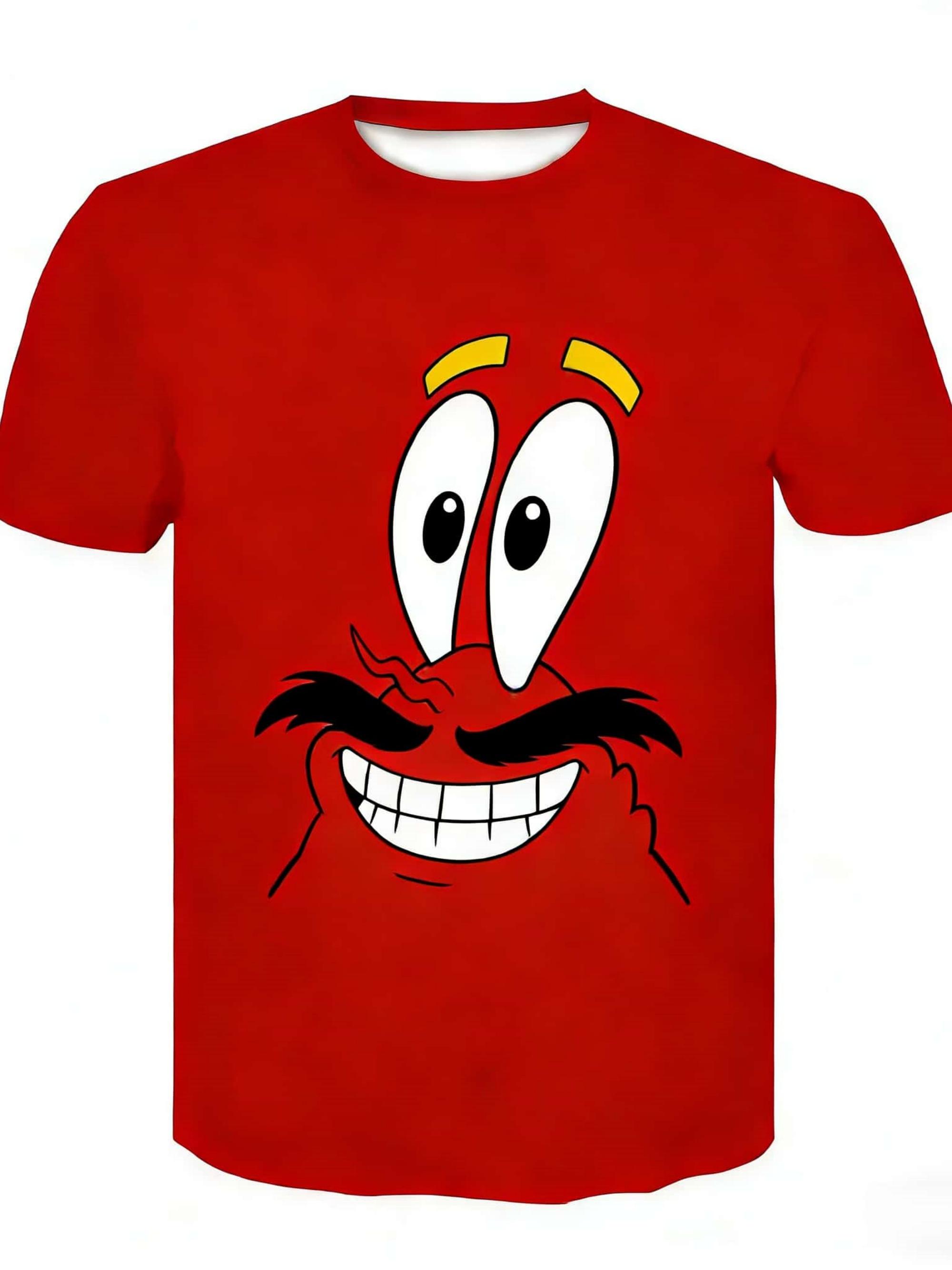 

SpongeBob 3D Summer Short Sleeve Harajuku Round Neck Hip Hop Casual Kids T shirts 100
