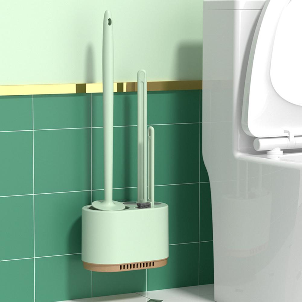 

3-In-1 Wall Mounted Toilet Brush Set Washable Easy To Clean Reusable For Home Hotel Toilet светло-зеленый