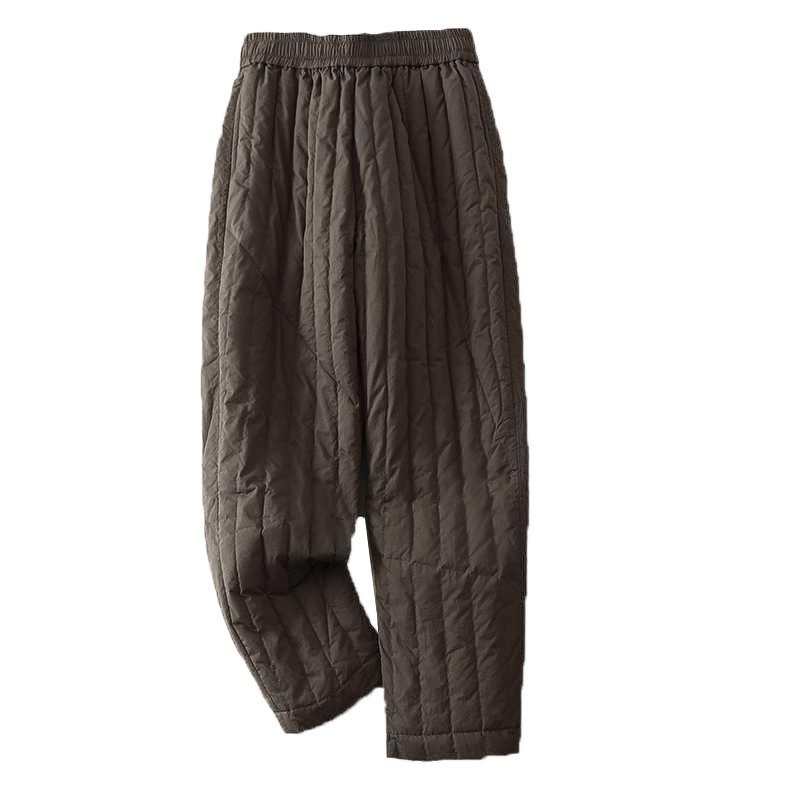 Winter New Literary Retro Big Yards Loose Warm Cotton Pants Female Casual Fashion Straight Pants