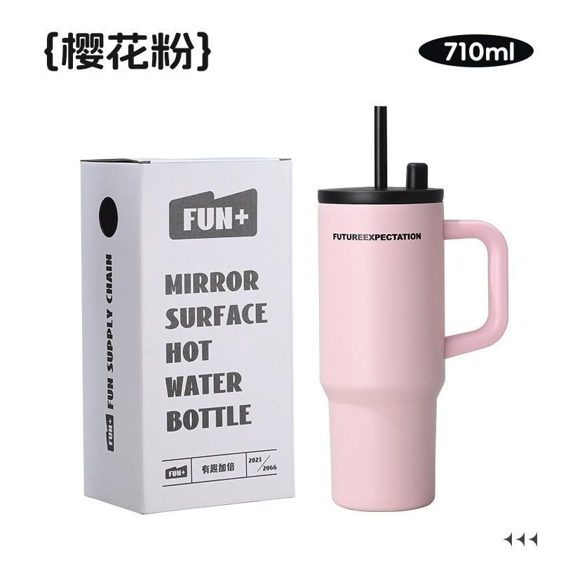 New Bingba Cup 111 Stainless Steel Thermos Cup High Value Women's Portable Straw Cup Large Capacity Car Coffee Cup