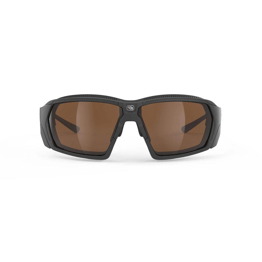 Rudy Project AGENT Q Sports Black Altitude Gold Sunglasses, Matte/High + Multi-Laser + Clear, SP709806-S003