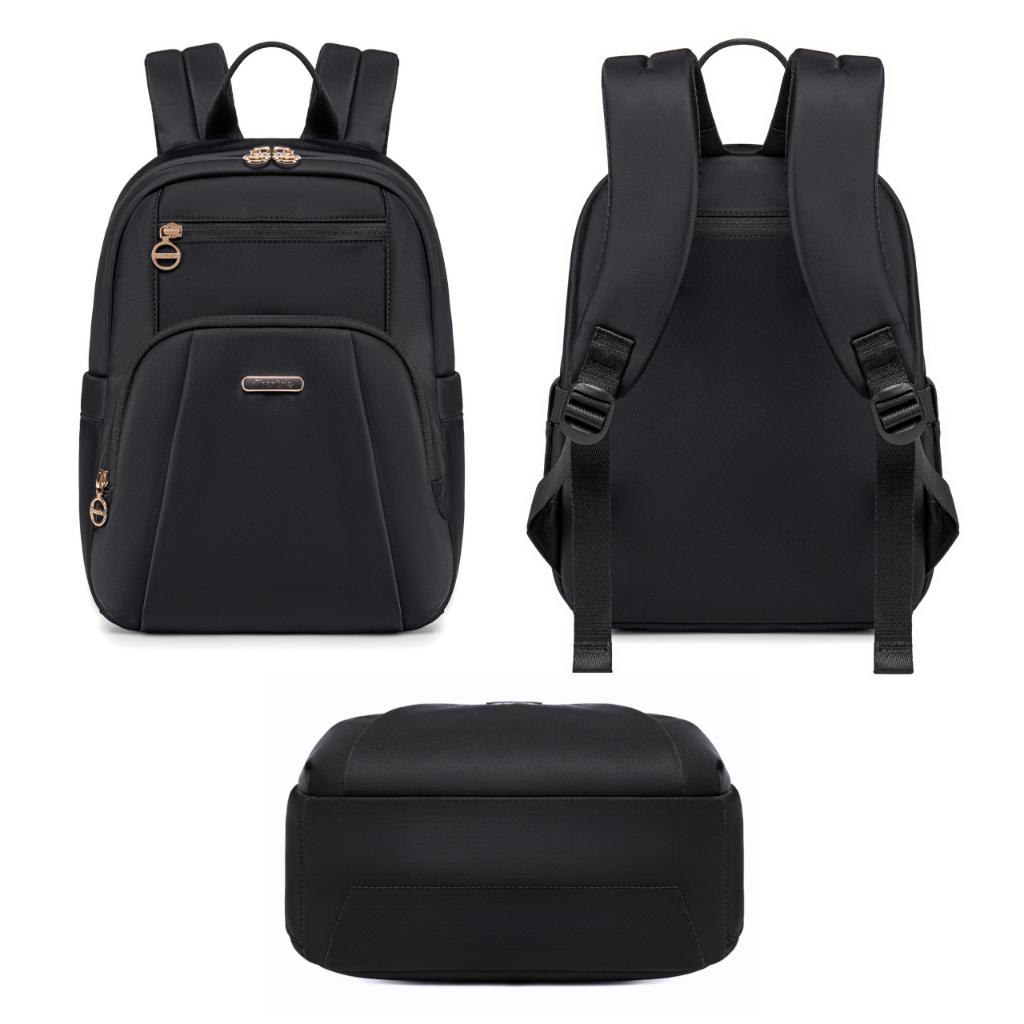 Czarny plecak miejski damski, stylowy i wodoodporny, 9,3 l, na ipada 10,9", modny wybór na co dzień. chantria cb770black.