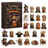 Halloween Advent Calendar Dog Cat Calendar, 24-Day Acrylic Figure Countdown Set Holiday Box with Witch Pumpkin Ghost Outfits, Collectible Desk Display