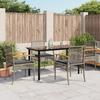 Vidaxl 5-Cz. Garden Furniture Set With Cushions, Grey, PE Rattan