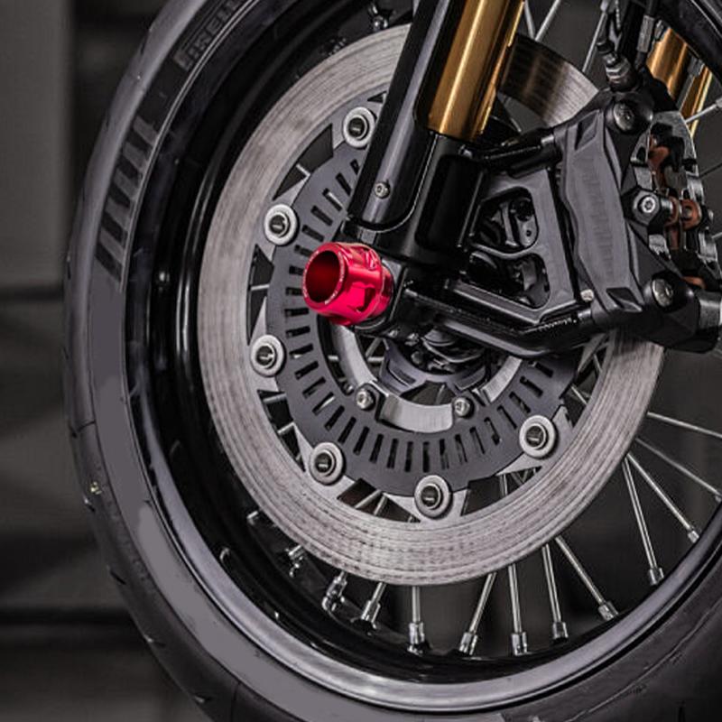 Motorrad Achsabdeckung 2x Vorder- und Hinterradgabel Sturzpads Sturzschutz Anti-Kollisionsrahmen Crashpads Modifiziertes Zubehör