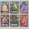 6 Pcs Christmas Window Stickers Wall Sticker Kids Room Wall Decals Merry Christmas Decorations For Home New Year Stickers