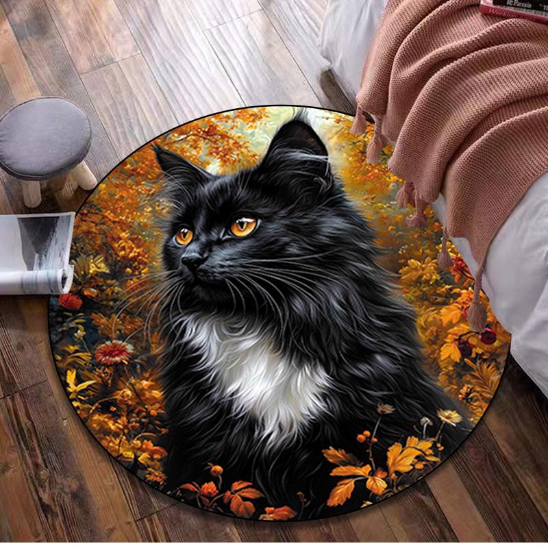 Animal Circular Rug Office Decorative Carpet For Living Room Bedroom Door Mat Floor Rug Computer Chair Area Rug