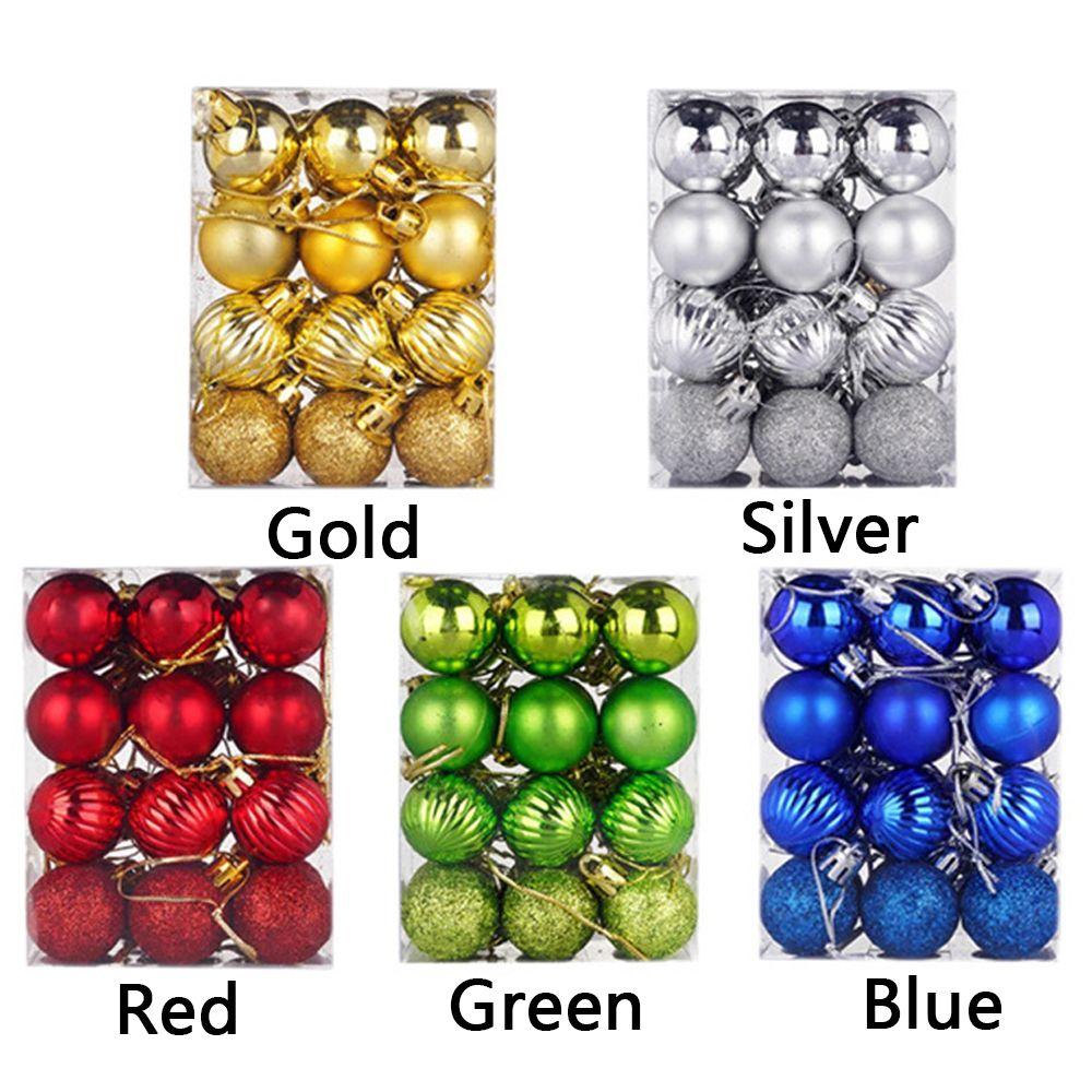 24Pcs Glittery Xmas Pendant Christmas Tree Hanging Balls Party Decoration Christmas Decor Baubles Wedding Ornament