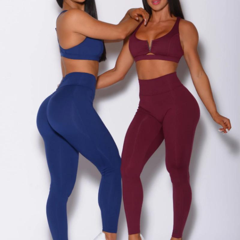 Spring/Summer Shockproof Sports Top & High-Waist Yoga Leggings Set