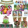 Mädchen und Bär Geburtstagsdekorationen Einweggeschirr Tischdecke Becher Teller Serviette Ballons Babyparty Kinder Partygeschenke