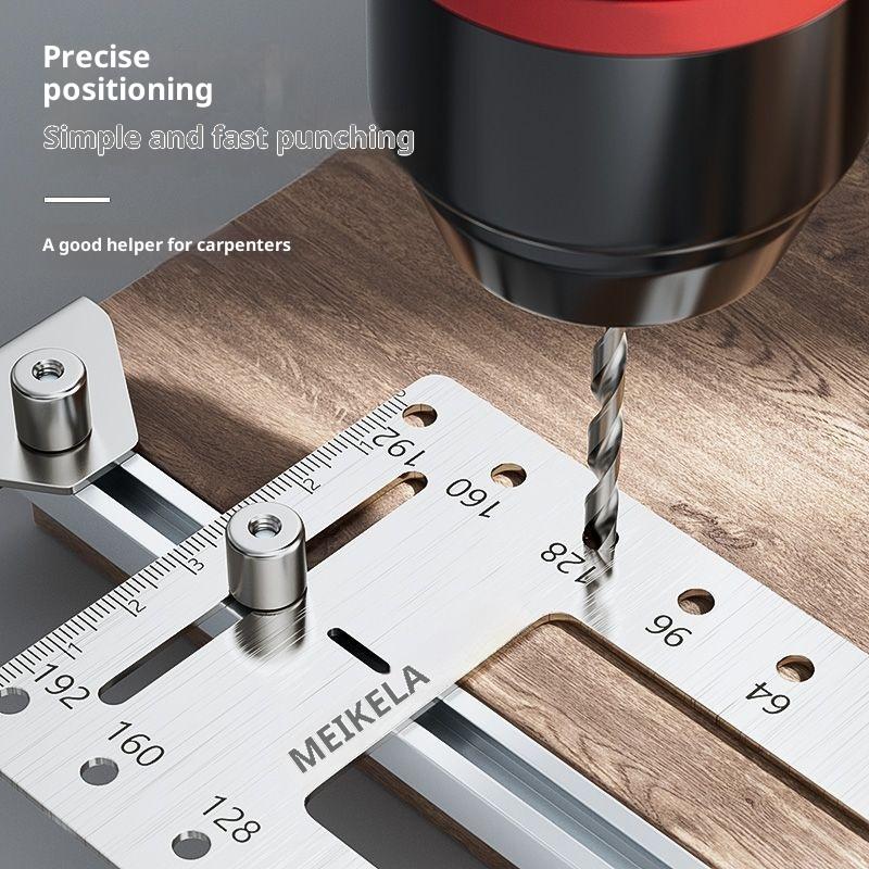 Boring Hole Locator Door Knob Installation Jig Adjustable Stainless Steel Punch Locator Portable Woodworking Accessories