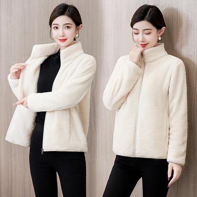 Autumn and Winter Thickened Double-sided Coral Fleece Jacket Women Plus Velvet Warm Polar Flannel Long-sleeved Large Size