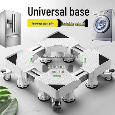 Adjustable Washer Stand with Wheels and Heightened Refrigerator Base