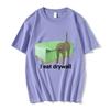 I Eat Drywall T Shirt Funny Cute Cat Meme Graphic Tshirts Mens Women Clothing Casual Oversized Tshirt Streetwear 2025