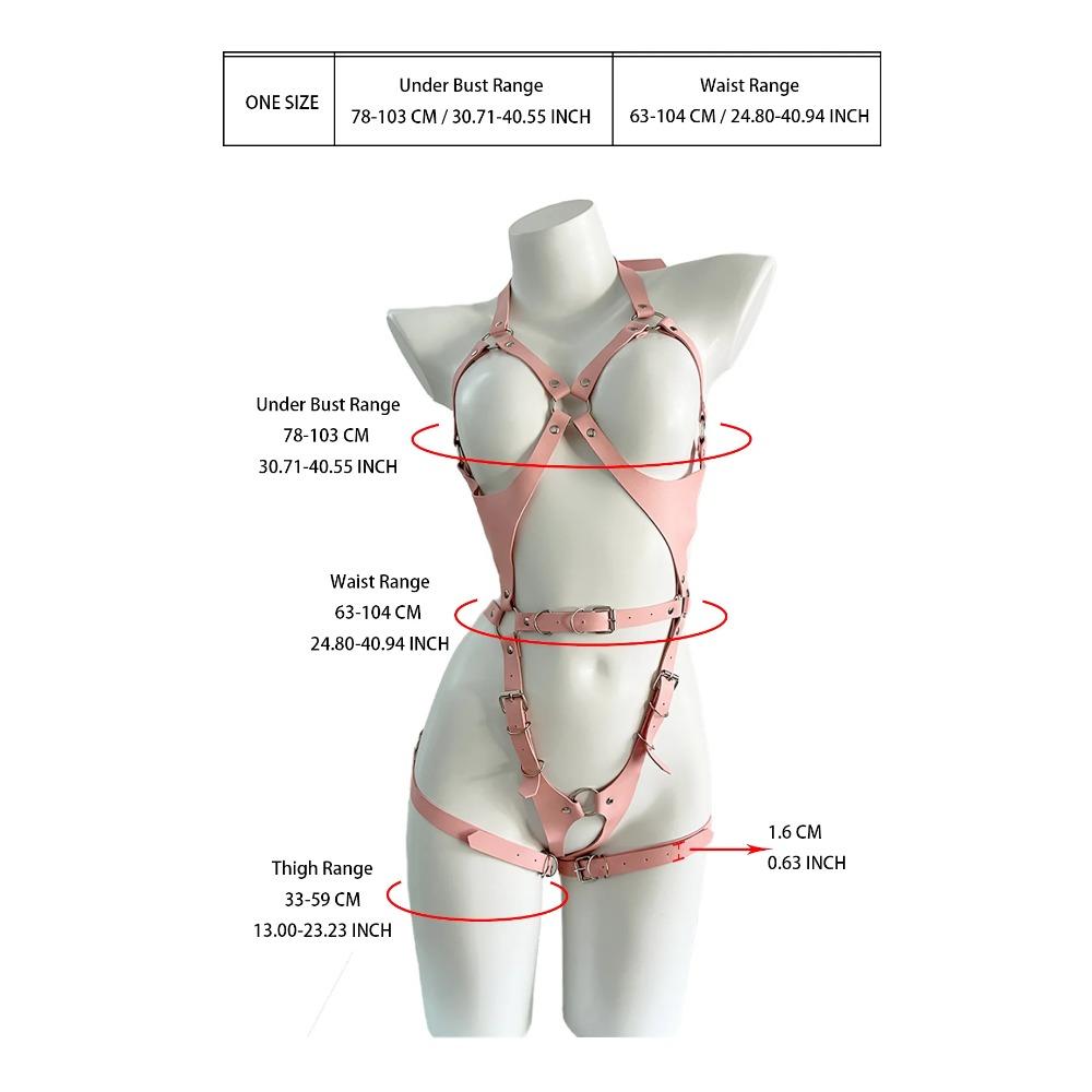 Sexy Body Harness Belt Set Tights Women Bdsm Leather Lingerie Fetish Clothing Underwear Harness Bondage Goth Accessories