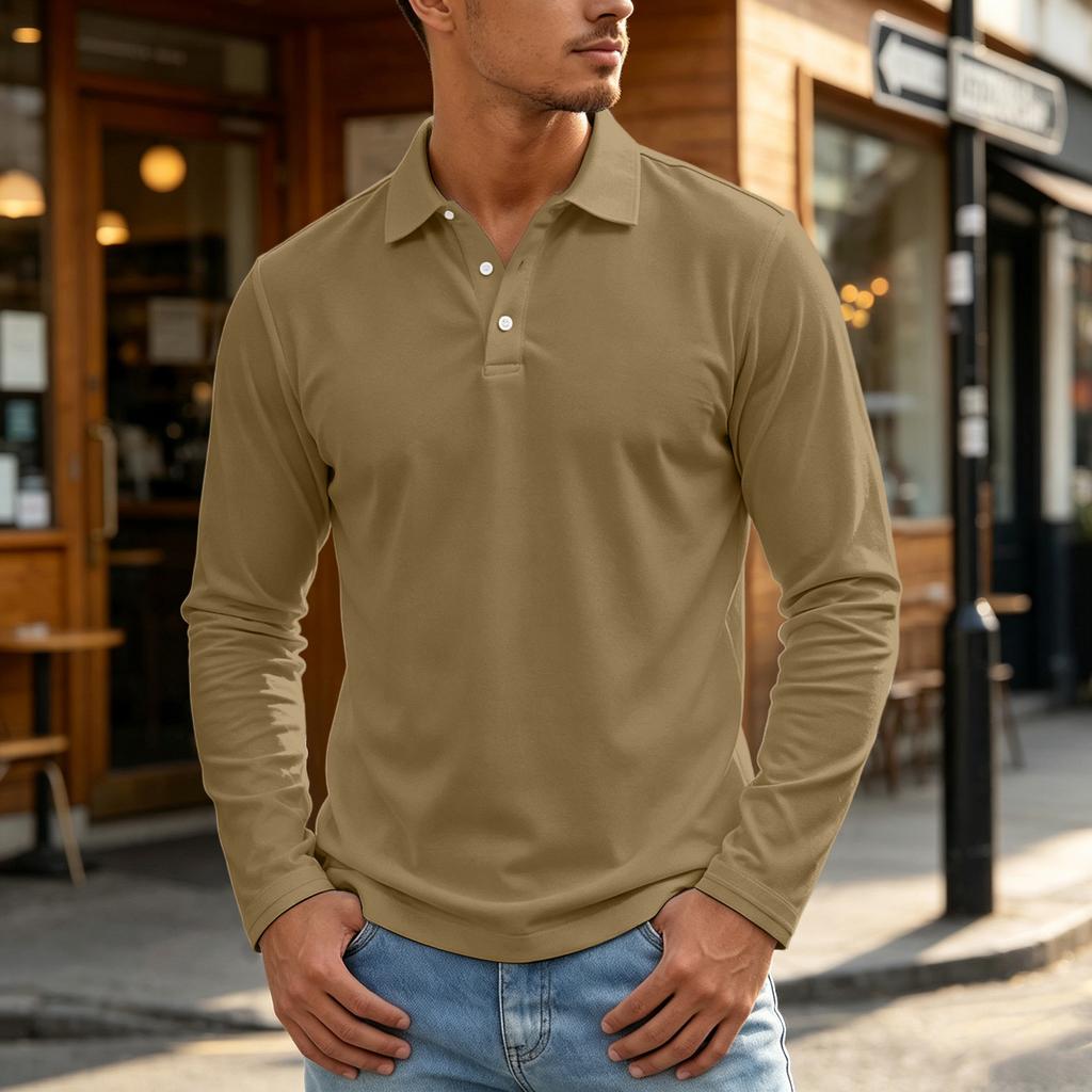 Men's Color Long Sleeve Shirt for Outdoor Casual Wear