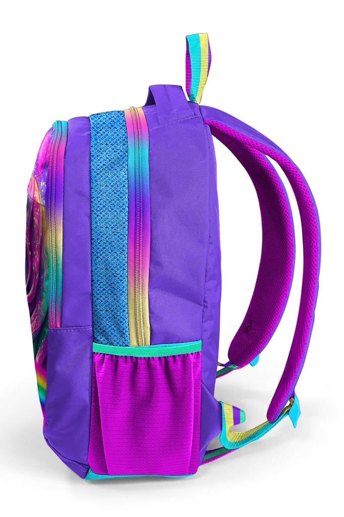 Coral High Kids Purple Glittery Unicorn Patterned Three Compartment School Backpack 23663