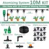30-10m 60W Self-priming Pump Kit Misting Cooling System 1/4" 4/7mm Adjustable Nozzle Atomizer Sprayer Garden Irrigation Watering