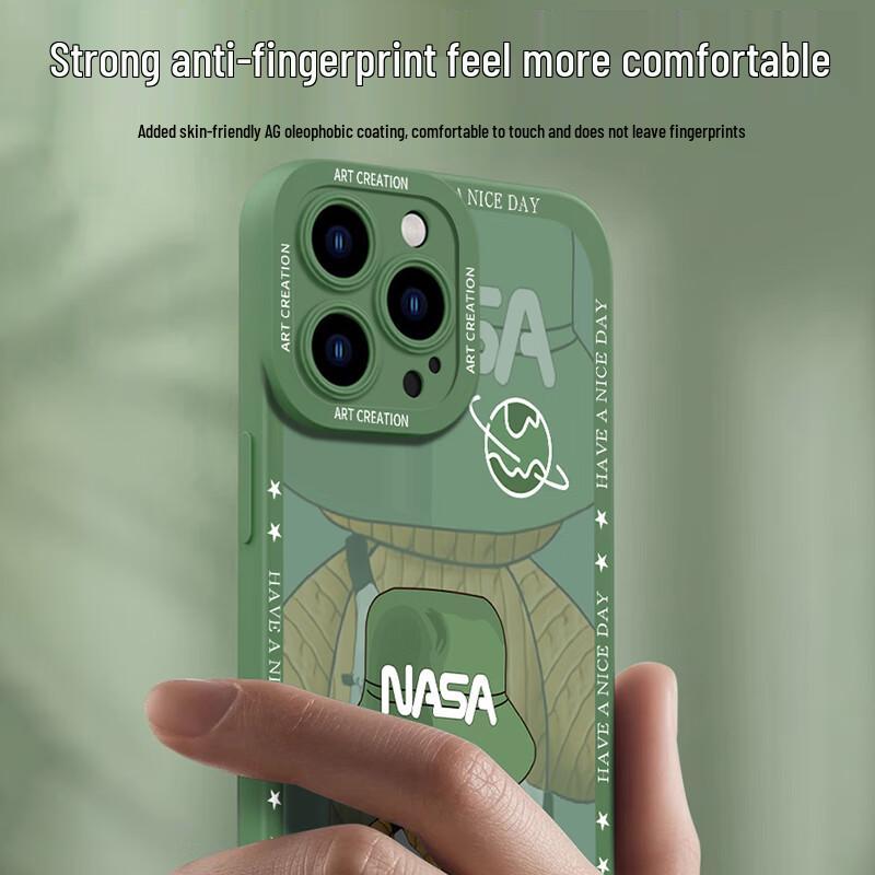 Naiya Cartoon Silikon iPhone Hülle mit Panzerglas-Linsenschutz