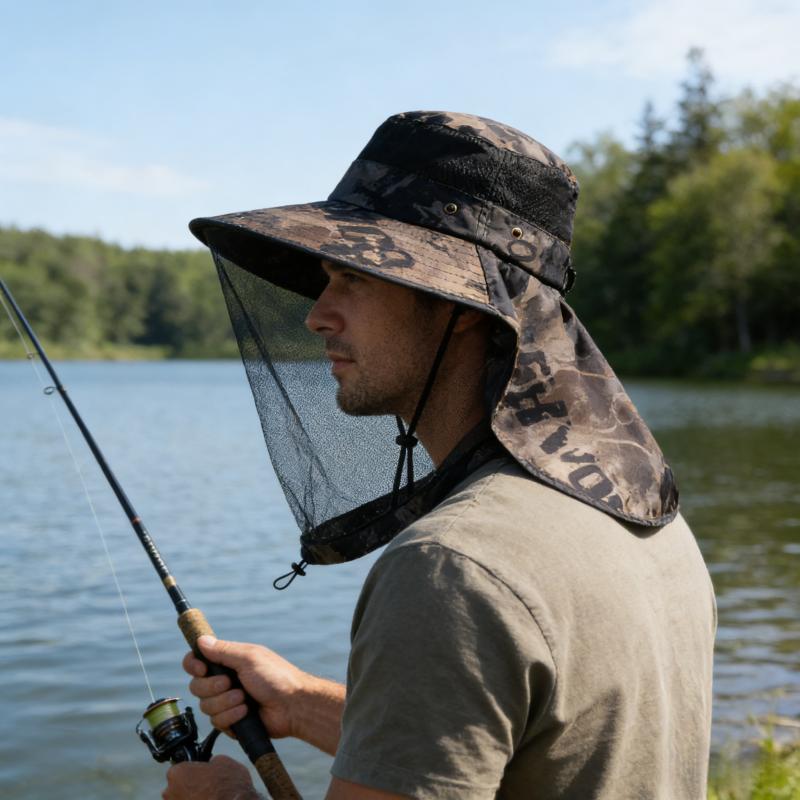 Mosquito Hat with Hidden Net Mesh Repellent Insect Bee Protection Fishing Hat Men Women Outdoor Camping Sunscreen Fishing Cap