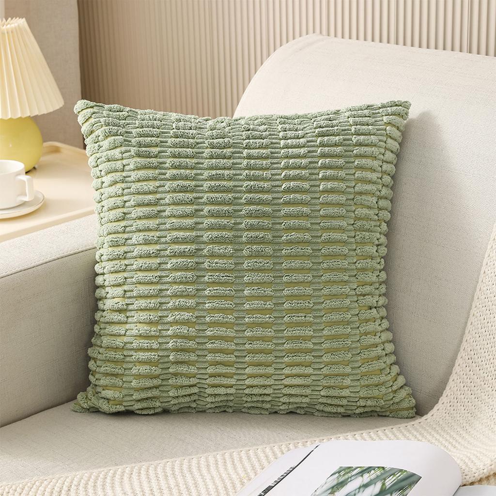 Durability Corduroy Cushion Cover with Invisible Zippered Close Enhances Any Decors Styles Standard Size 45x45cm