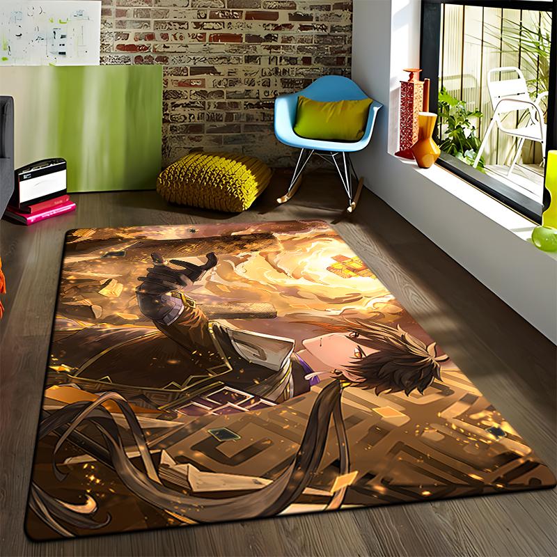Anime Genshin Carpets Living Room Decoration Bedroom Parlor Tea Table Area Rug Mat Soft Flannel Large Rugs and Baby Gift Carpet
