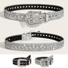 Cintura in vita da locomotiva Cinture con fibbia con strass brillanti per donna Uomo Lussuoso cinturino in vita con paillettes complete per abito jeans