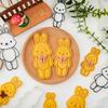 New Easter Themed Biscuit Cutter Mould Cartoon Rabbit Cat Bear Cookie Embossing Stamps Mold Baking Fondant Cake Decorating Tools