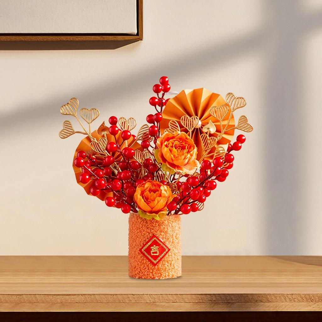 Artificial Bonsai Character Decorative Decoration Bouquet Chinese Year Ornaments Potted Flowers