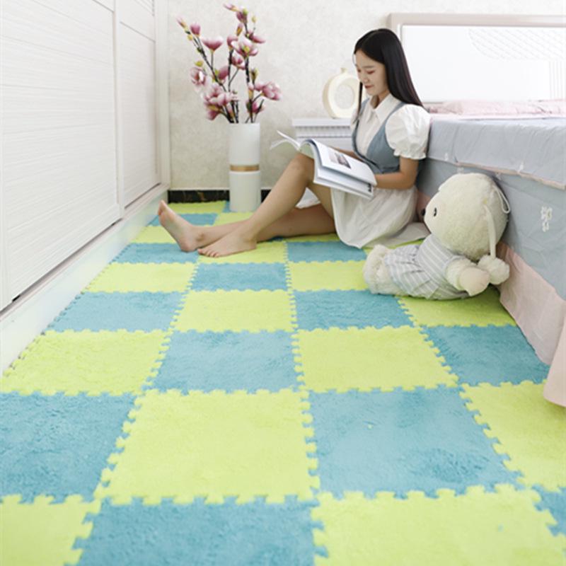 30*30 EVA Splicing Velvet Foam Pad Child Bedroom Treasure Crawling Mat