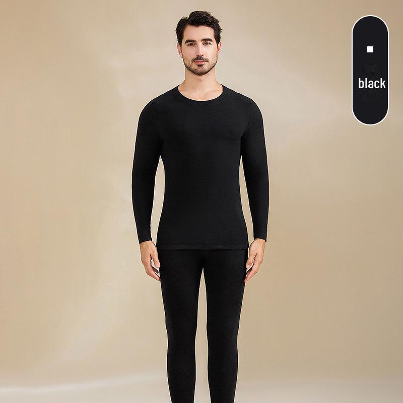 

Комплект мужского шелковистого термобелья: Кашемировая смесь для осени и зимы, костюм с плотной подгибкой 3XL чёрный