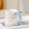 INS Bowknot Ceramic Mug Exquisite Ceramic Coffee Cup Safe Milk Container  Girl's Gift