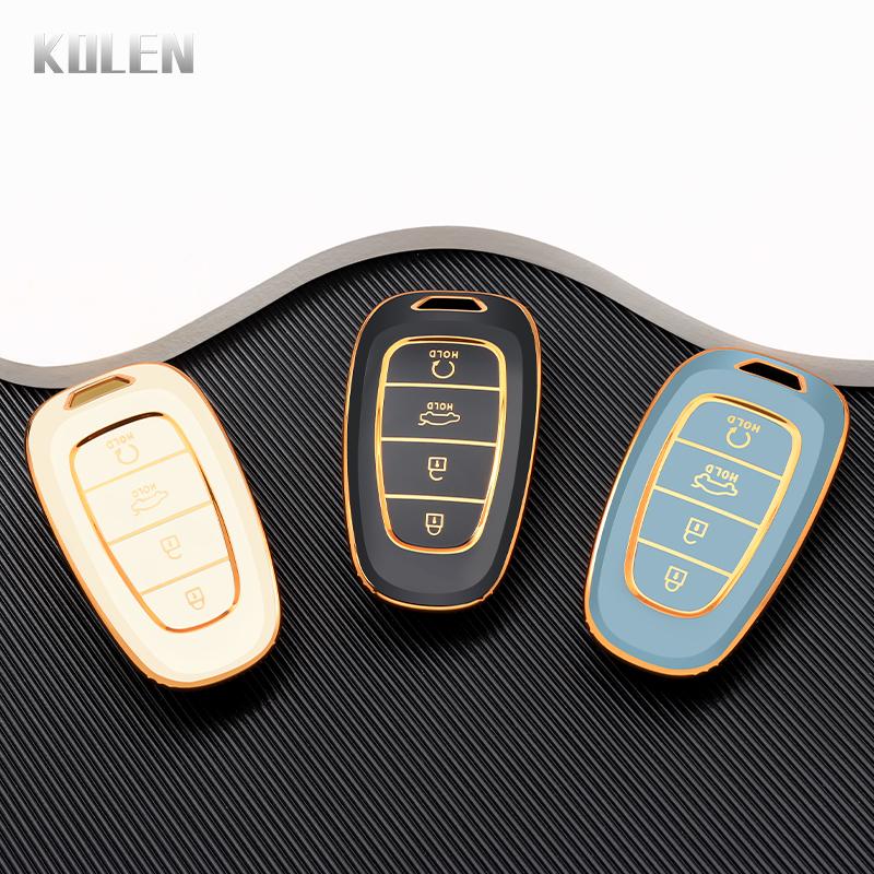 Tpu Car Remote Key Cover Case Shell Fob For Hyundai Tucson Solaris Sonata Hybrid Nexo Nx4 Santafe Dn8 Atos Prime 4 Button Holder