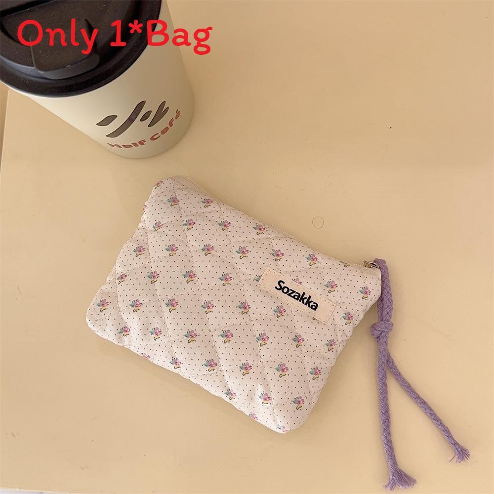 Cute Floral Cotton Wallet With Zip Pouch For Daily Use And Travel Storage For Girls